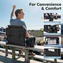 LET'S CAMP Folding Stadium Seat Bleacher Chair with Cup Holder, Mesh Bag and Hide Hooks, Portable Stadium Chair with Back and Cushion
