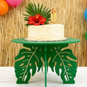 Lallisa 12" Palm Tropical Cake Stand for Hawaiian Party Cupcake Stand Jungle Luau Decorations, Green