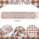 Taupe Gingham Ruffled Table Runner 72 Inches Long Scalloped Table Runner Rustic Cotton Tabletop Farmhouse Decor for Baby Shower Bride Shower Birthday Party Holiday Wedding