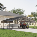 20x20 FT Metal Carport, Garage with Updated Frame Structure, Galvanized Steel Roof and Enhanced Base Canopy, Metal Garage Car Shelter Shade for Car, Boats and Truck 