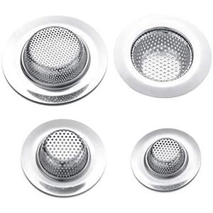 Maxware 4PCS Heavy Duty Stainless Steel Sink Strainer, Sink Basket Set, Fits Most Kitchen Sinks 4.5'', Bathroom Sinks 2.75'', Shower Drains, Pack of 4