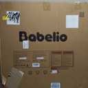 Babelio Baby Gate for Doorways and Stairs, 31-36" Pet Gate with Wide Walk Thru Door and Lock Indicator, No Drill Pressure Mounted Safety Gate with Double Lock and Self-Closing, White