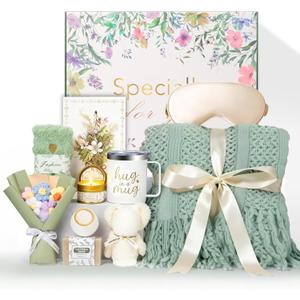 Self Care Gifts for Women, Spa Care Package, Mother's Day and Easter Gifts Surgery Inspirational Thinking of You Sympathy Gift, for Mom Sister Wife, Get Well Soon & Birthday Present (Sage Green)