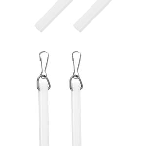 24 inch Curtain Pull Wand, White Curtain Pull Rod with Hook, Drapery Pull Wand for Easier Opening and Back - 2 Pack
