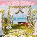 2 Pack Spring Flower Garland, 13.6 Ft Silky Artificial Pink Garland with Pink Daisy and Vine, Floral Garlands Decoration for Room Wall, Flower Themed Party, Wedding Supplies