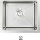15x15 Inch Bar Sink Single Bowl Drop In Stainless Steel Sink, 15"x15"x9"
