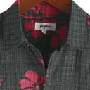 VATPAVE Mens Hawaiian Shirts Button Down Short Sleeve Shirts L BlackRed (L)