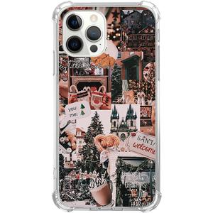 Aesthetic Christmas Collage Case for iPhone 14 Pro Max, Trendy Winter Case for Women & Men, TPU Bumper Protective Cover