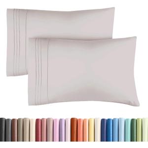 King Pillow Cases Set of 2 - Ultra Soft Hotel Quality Pillowcase Covers - Comfy, Cozy & Wrinkle Free - Shrinkage, Stain & Fade Resistant - Machine Washable Pillow Protectors - 2 Piece Set - Light Grey