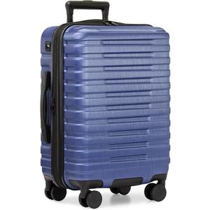 U.S. Traveler Boren Expandable Hardside Rugged Travel Luggage with 8 Spinner Wheels, Navy, Carry-on 22-Inch
