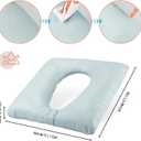Bedside Commode Cushion, Seniors Portable Seat Cushion for Toilet/Shower/Bedside, Universal Fit Commode Padded Seat for Elderly, Seats Pad Cover Toilet Seats 17x17 with Fixing Straps (Blue)