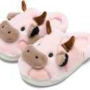 Cow Slippers Toddler Slippers Kids Slippers Boys Girls Soft Non-Slip slippers Memory Foam Toddler House Shoes Kawaii Bedroom Pillow Cloud Slippers for kids (6-7 Toddler, Pink)