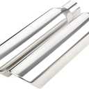 LCGP 2 Pcs 2.5" Inlet Exhaust Tips,2.5" Inlet x 4" Outlet x 17" Overall Length, Weld On, Polished, Universal Stainless Steel Diesel Exhaust Tailpipe