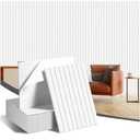 Art3d 6-Pack Self-Adhesive Acoustic Wall Panels for Home Décor, 24 x 24 Inch Soundproofing Panels for Office Studio Bedroom - High Noise Absorption Polyester Fiber, White