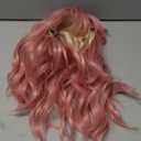 Pastel Bob Wigs with Bangs for Women Loose Wavy Wig Pastel Wavy Shoulder Length Bob Synthetic Cosplay Wig for Girl Colorful Costume Wigs (Pink)