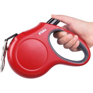 Fida Retractable Dog Leash, 16ft Heavy Duty Pet Walking Leash for X-Small/Small/Medium/Large Dog or Cat up to 110 lbs, Tangle-Free. One-Hand Brake (Large, Red)