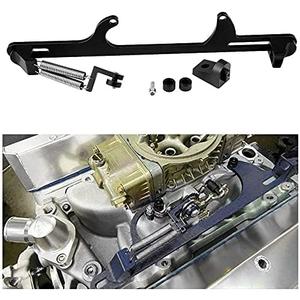 Throttle Cable Bracket Compatible with Holley 4500 Series Carburetor Throttle Cable Bracket Billet Aluminum Carburetor Bracket with Dual Return Springs Black