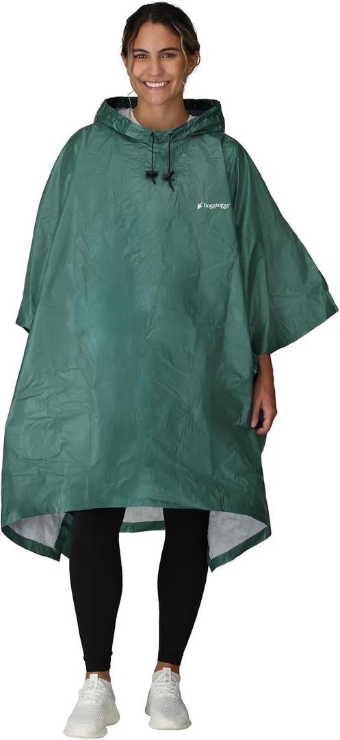 FROGG TOGGS Ultra-lite2 Waterproof, Breathable Rain Poncho, Adult and Youth Sizes (Dark Green)
