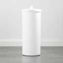 iDesign Freestanding Bathroom Toilet Paper Storage Holder with Lid for 3 Extra Rolls, White