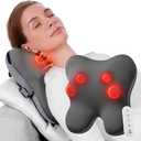 BOB AND BRAD Back Massager with Heat and Remote, EZBack Plus Shiatsu Massage Pillow with 3 Level, Kneading Deep Tissue Massage for Neck, Shoulder, Leg, Upper & Lower Back Pain Relief, FSA Eligible HSA