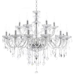 HungGwun Clear 18 Lights K9 Crystal Chandelier Modern Luxurious Light Candle Pendant Lamp Ceiling Kitchen Living room Lighting for Dining Room Bedroom Hallway Entry 37x30 Inch Gifts (Clear Color), 18 arms clear