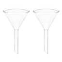PATIKIL 45mm Glass Funnel, 2 Pack Short Stem Scientific Borosilicate Glass Heavy Wall Funnel for Filling Water Bottle Home Lab Kitchen Use (40mm)