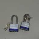 SEPOX 2PCS Heavy Duty Padlock Keyed Alike, 40MM 1-9/16" Laminated Steel Lock Body, 2-3/8" Extra Long Shackle, Ideal for Gym Locker, Sheds, Gate, Warehouse, Tool Box, Hasp (4 Keys Same)