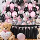 Black and Pink Balloons, 60pcs 12Inch Black and Pink Silver Balloons,Metal Silver and Confetti Balloon for Graduation Birthday Baby Shower Anniversary Wedding Bridal Shower Party Decoration