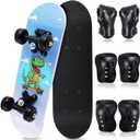 Honoson 7 Pcs Skateboard for Toddlers Beginners Knee Elbow Pads Wrist Guards Gear Set