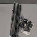 ENJOYBASICS No Drill Curtain Rods for Window 28 to 47 Inches, 5/8 Inch Diameter Renter Friendly Drapery Rod with Adhesive Brackets without Drilling, Adjustable from 27 to 52 Inches, Black