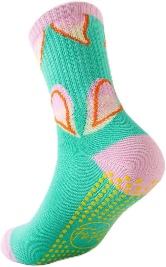7 x Non-Slip Pilates Socks for Women with Grips  Barre, Yoga, Workout, Studio Grip Socks  Toeless, Breathable, Anti-Skid (One Size, Watermelon)