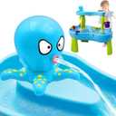 Water Table Pump, Octopus Rechargeable Battery Powered Water Pump for Kids 3 Hours Non-Stop Fun Water Play Table Accessories Outdoor Summer Water Toys for Toddlers Backyard Beach Blue
