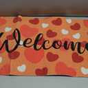 Moucuny Valentines Day Doormat Welcome Floor Red Heart Rubber Outdoor Rugs Non Slip Love Doormat for Front Porch Decor Home Entrance Indoor Outdoor