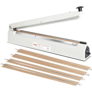 Impulse Heat Sealer with 20-Inch Sealing Bar: Heavy-Duty Bag Sealer with Extra Cutting Blade (White)