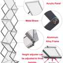 HUAZI Foldable Aluminum Magazine Rack, Portable Pop-up Display Stand, 6 Pockets, A4 Size, for Trade Shows, Office, Retail Store