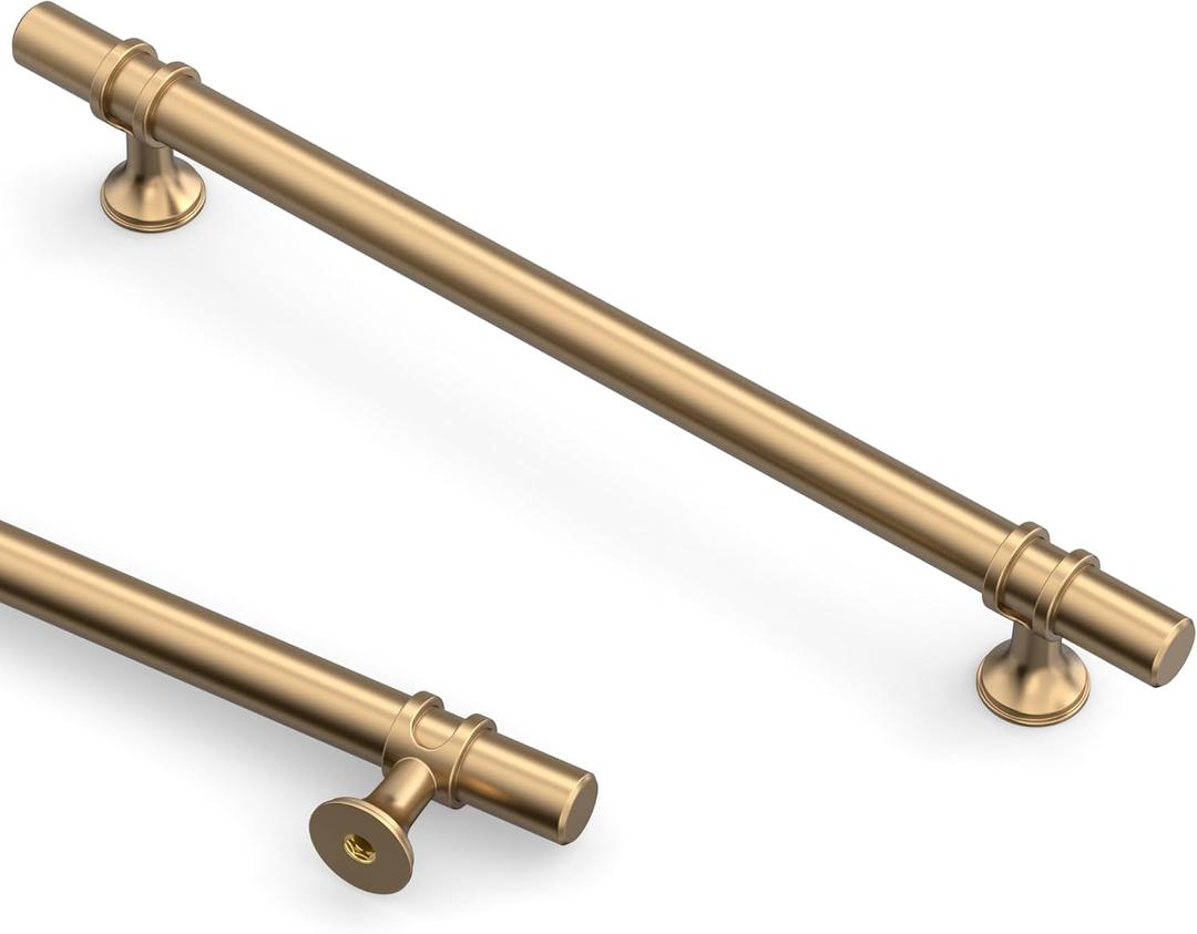 Asidrama 10 Pack 10 Inch(254mm) Champagne Bronze Kitchen Cabinet Handles, Cabinet Pulls Kitchen Cabinet Hardware Cupboard Handles Drawer Pulls (10" Hole Center)