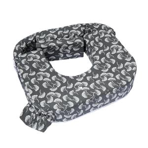 My Brest Friend Twin Nursing Pillow - Enhanced Comfort with Slipcover - Ergonomic Breastfeeding Pillow for Ultimate Support - Adjustable Nursing Pillow with Handy Side Pocket, Grey/Wht Flwg Fans