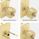Goldenwarm Exterior Door Knob with Key, Zinc Alloy Brushed Gold Door Knob Exterior, Locking Doorknob with Lock and Key, Bedroom (1 Pack)