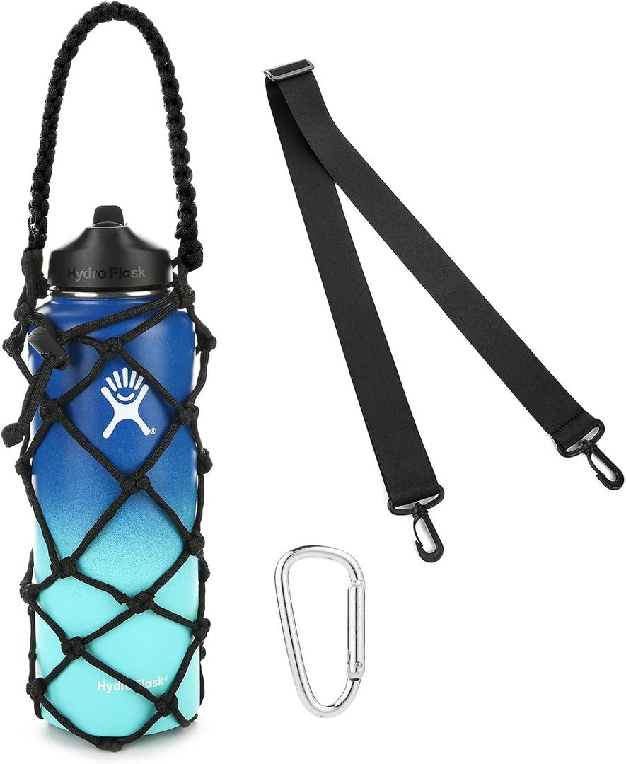 Water Bottle Carrier Strap Wine Cup Holder for Sports Bottle Sling Water Flask 32oz-40oz  