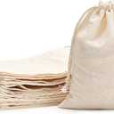 Tendwarm 20 Pieces 8x10 Inches Cotton Drawstring Bags Reusable Muslin Sachet Bag for Party Wedding Storage Home Supplies