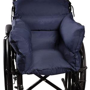 DMI Comfort Wheelchair Cushion & Pad with Side Supports, Recliner & Wheelchair Seat Cushion, Padded Back & Arm Supports, Seat Size 16" x 22", Expands to 44" Wide, Navy, 1 Count
