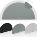 Changshade Arch Window Shades Blackout, Half Moon(Radius: 24") Blackout Pleated Window Shades, Half Circle No Drill Cellular Shades for Windows, Easy Cut and Install, Pack of 2 (Gray)