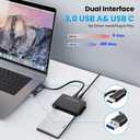USB 3.0 to IDE SATA Adapter, USB Type C Hard Drive Reader External HDD Converter for 2.5/3.5 inches IDE SATA HDD SSD, 12V/2A Power Adapter Included