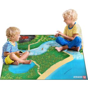 Dinosaur Play Mat, Extra Large Dinosaur Mat, Dinosaur Landscape with Volcano, Great for Kids to Create a Dino World with Dinosaur Toys, Educational, Easy to Clean, Foldable, Large Activity Mat Dinosaur Play Mat, Extra Large Dinosaur Mat, Dinosaur Landscape with Volcano, Great for Kids to Create a Dino World with Dinosaur Toys, Educational, Easy to Clean, Foldable, Large Activity Mat