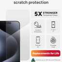ZAGG Glass Elite iPhone 15 Pro Max Screen Protector - 5X Stronger with Reinforced Edges, Scratch & Smudge-Resistant Surface, InvisibleShield, Easy to Install