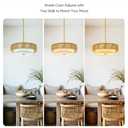 VONLUCE 17.7" Boho Rattan Chandelier, 4-Light Rattan Ceiling Light Fixture