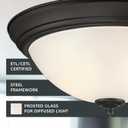 Designers Fountain Flush Mount Ceiling Light, 11 Inch Frosted Glass Lighting Fixture for Kitchen, Bedroom, Bathroom, and Hallway, LED Bulbs not Included, Oil Rubbed Bronze