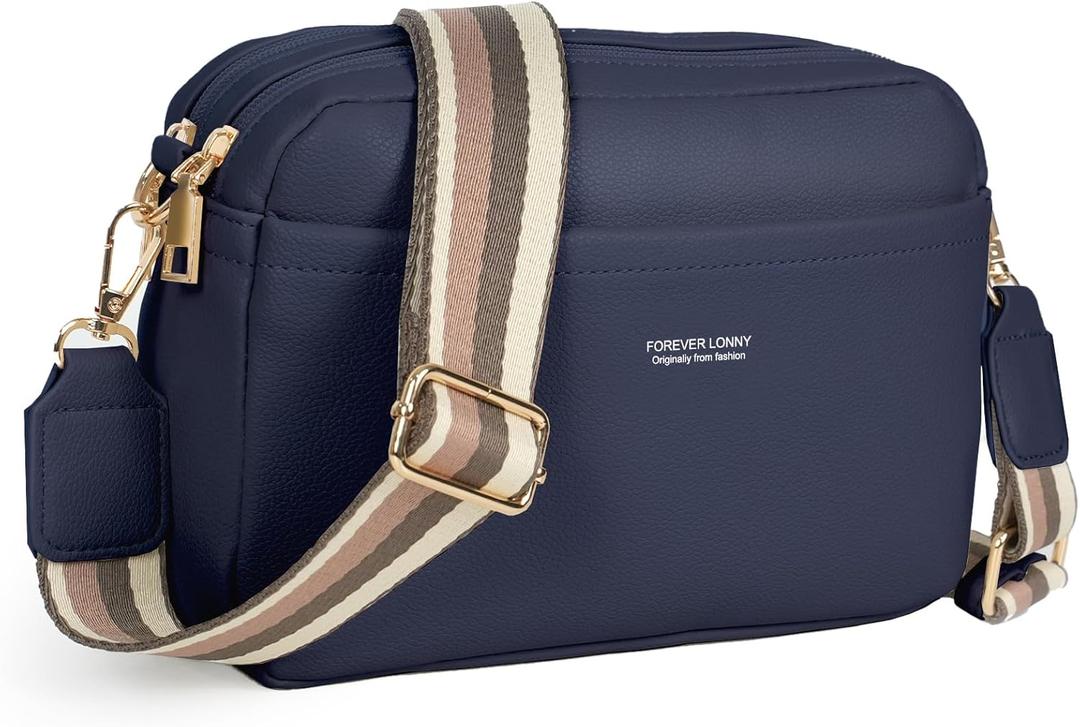 Small Crossbody Bags for Women, Vegan Leather Purse with Wide Adjustable Strap | Lightweight Shoulder Purse (Blue)