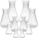 Covzoe 10 Pack Plastic Erlenmeyer Flask, Semi-Transparent Scientific Conical Flask for Teaching, Laboratory Chemical Erlenmey Education Learning Tool, 50ml, 100ml, 250ml, 500ml, 1000ml