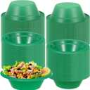 100 Pcs St.Patrick's Day Plastic Bowls Disposable Irish Party Salad Bowls Serving Food Supplies for St.Patrick Festive Party Favor Outdoor Picnic Carnival Festival Celebration, one size